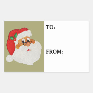 Sticker Rectangulaire Étiquette-cadeau Black Père Noël Pop Art de style