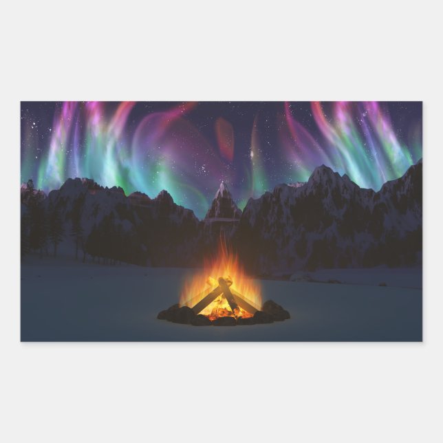 Sticker Rectangulaire Étiquettes-cadeaux Cwm Aurora (Devant)