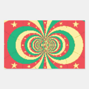 Sticker Rectangulaire étoile à cinq branches République du Cameroun