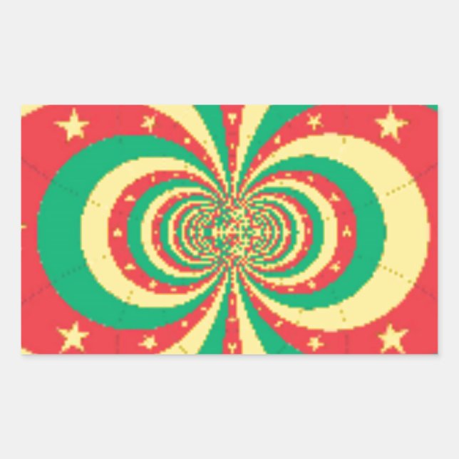 Sticker Rectangulaire étoile à cinq branches République du Cameroun (Devant)