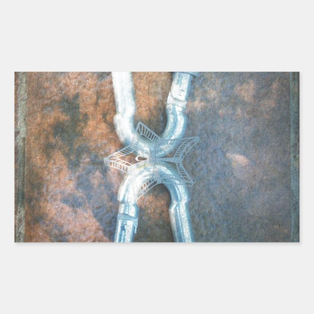 Sticker Rectangulaire étoile argentée infinie (Devant)