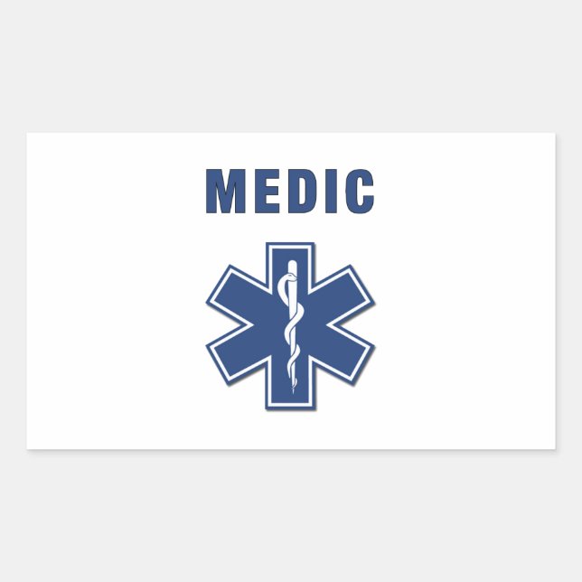 Sticker Rectangulaire Étoile d'infirmier de SME de la vie (Devant)