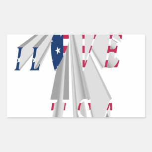 Sticker Rectangulaire Étoile : Graphic I Love USA Design