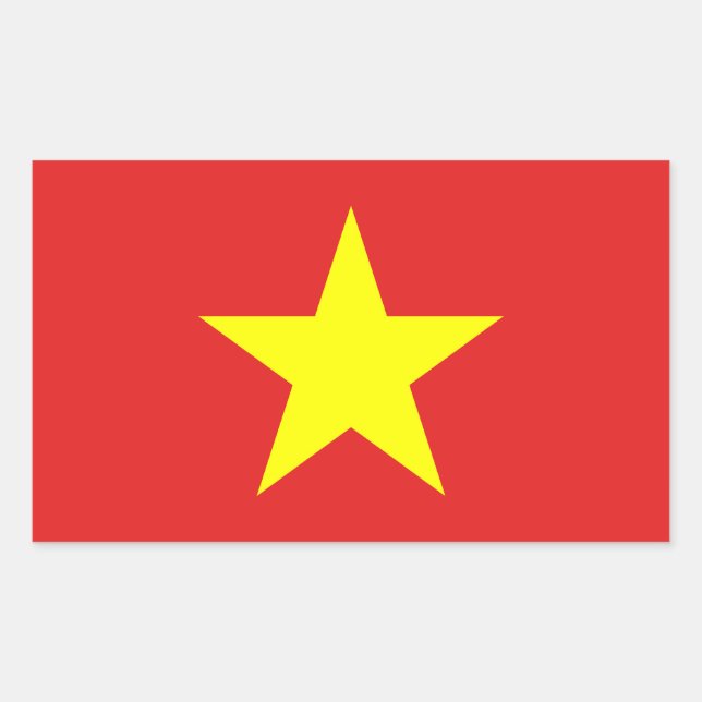 Sticker rectangulaire étoile jaune drapeau du Viet (Devant)