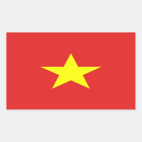 Sticker rectangulaire étoile jaune drapeau du Viet
