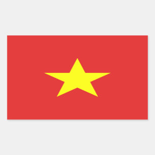 Sticker rectangulaire étoile jaune drapeau du Viet