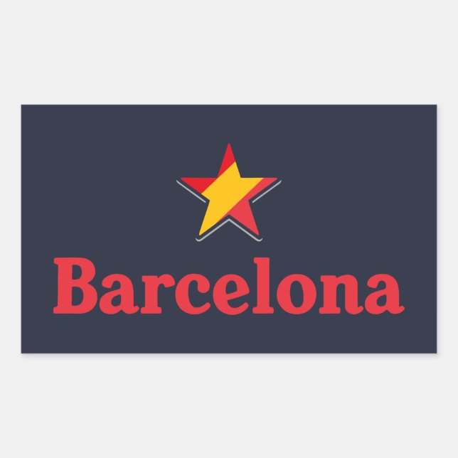 Sticker Rectangulaire Étoiles d'Espagne – Barcelone (Devant)