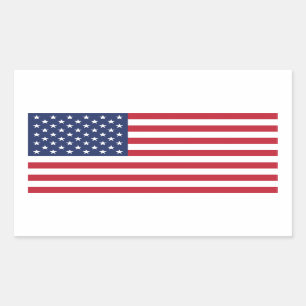 Sticker Rectangulaire Étoiles en bandes 35 - Rectangle moyen