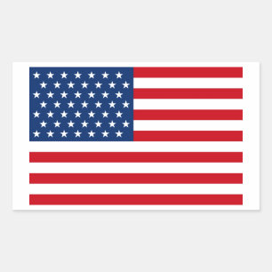 Sticker Rectangulaire Étoiles et rayures USA