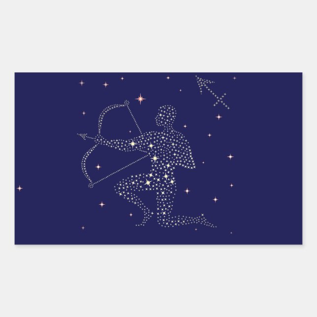 Sticker Rectangulaire étoiles sagittaire (Devant)