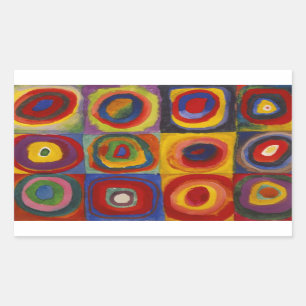 Sticker Rectangulaire Étude de couleur des cercles Carré par Kandinsky