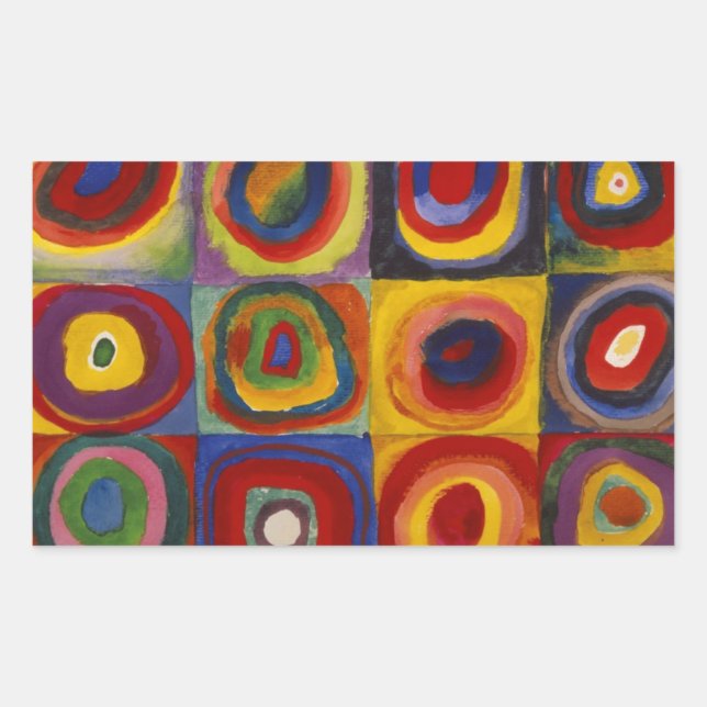 Sticker Rectangulaire Étude des couleurs des cercles Carré (Devant)