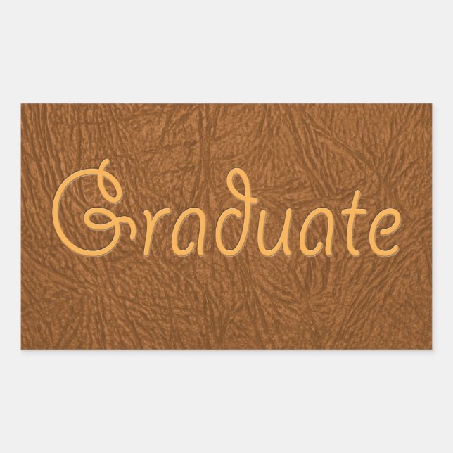Sticker Rectangulaire Étudiant Brown en cuir de vache Regarder (Devant)