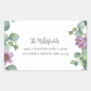 Sticker Rectangulaire Eucalyptus Greenery Bloom Adresse de retour