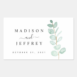 Sticker Rectangulaire Eucalyptus Verdure minimaliste Mariage