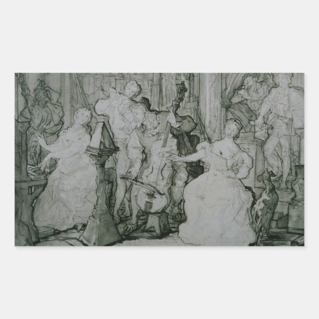 Sticker Rectangulaire Eugene Delacroix - Le Roy Rene (Devant)