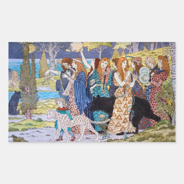 Sticker Rectangulaire Eugene Grasset - Panneau décoratif harmonique (Devant)