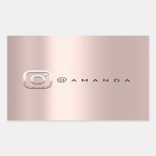 Sticker Rectangulaire Événement Rose de maquillage minimal Instagra Logo