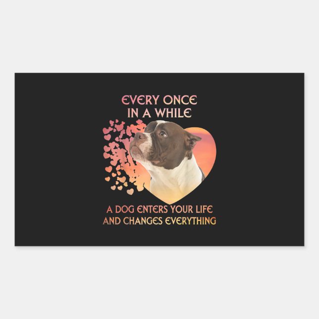 Sticker Rectangulaire Every Once In A While A Dog Enters (Devant)