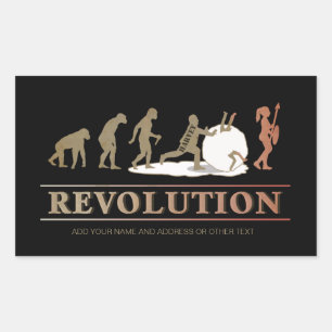 Sticker Rectangulaire Evolution de l'homme Révolution des femmes ID462