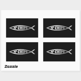 Sticker Rectangulaire Evolution - Poisson 'n' Chips