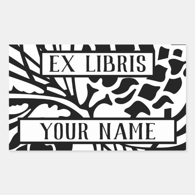 Sticker Rectangulaire Ex Libris Boplate Pine Cônes (Devant)
