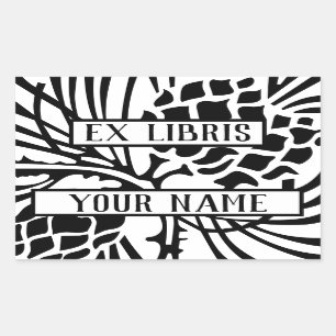 Sticker Rectangulaire Ex Libris Boplate Pine Cônes