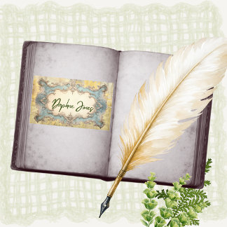 Sticker Rectangulaire Ex-libris de style victorien à encadrement vierge