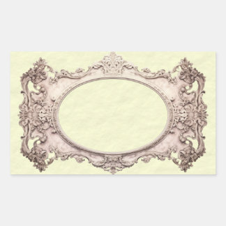 Sticker Rectangulaire Ex-libris de style victorien simple