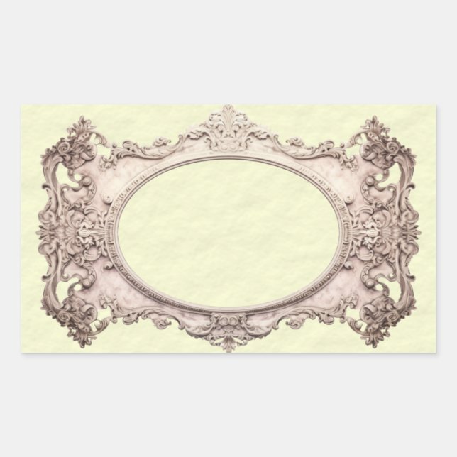 Sticker Rectangulaire Ex-libris de style victorien simple (Devant)