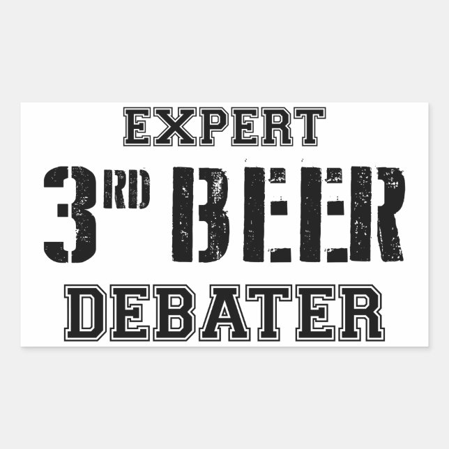 Sticker Rectangulaire Expert Troisième Débat De Bière (Devant)