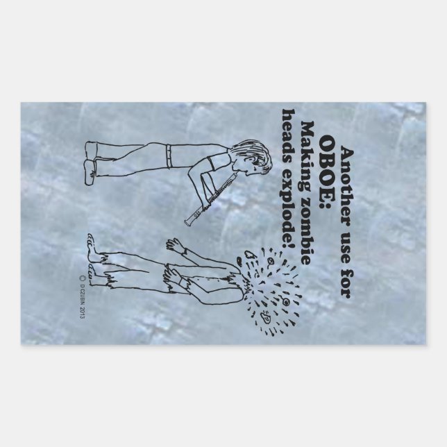 Sticker rectangulaire explosé Oboe Zombie (Devant)