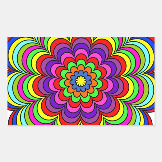 Sticker Rectangulaire Explosion de fleurs (Devant)
