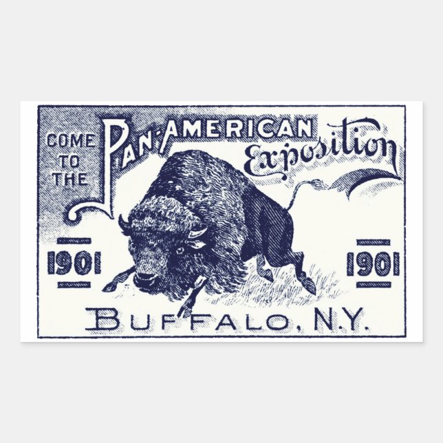 Sticker Rectangulaire Expo panaméricaine de 1901 (Devant)