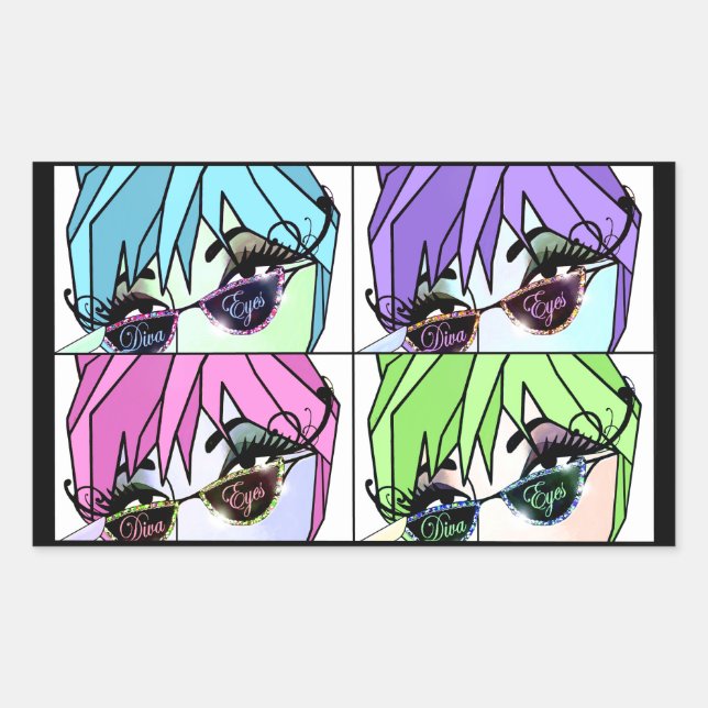 Sticker Rectangulaire Eyelash Divas (Devant)