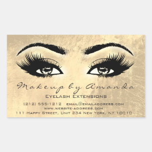 Sticker Rectangulaire Eyelash Extension maquillage Beauté Browns Gold Gl