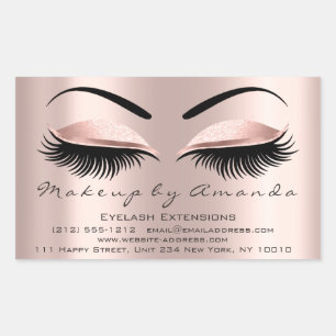 Sticker Rectangulaire Eyelash Extension Maquillage Beauté Rose Microblad
