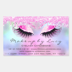 Sticker Rectangulaire Eyelash Extension Maquillage Beauté Salon Déchets