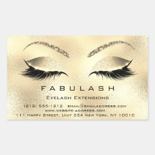 Sticker Rectangulaire Eyelash Extension Maquillage Beauté Salon Gold VIP