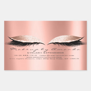 Sticker Rectangulaire Eyelash Extension Maquillage rose Coral Beauté Sal