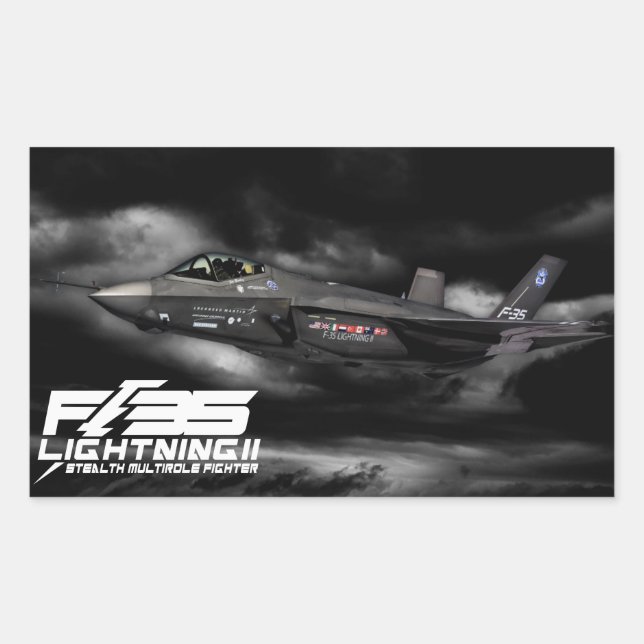 Sticker Rectangulaire F-35 Éclair II (Devant)