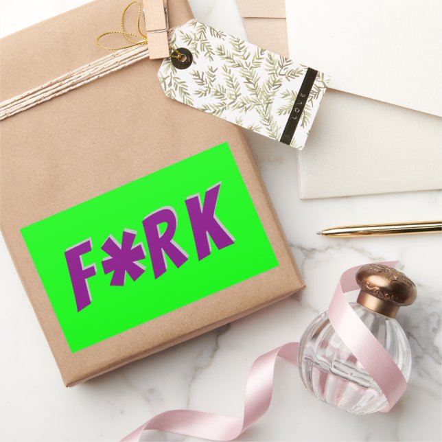 Sticker Rectangulaire F*RK - Conception de fourche censurée en jeu (Cadeaux)