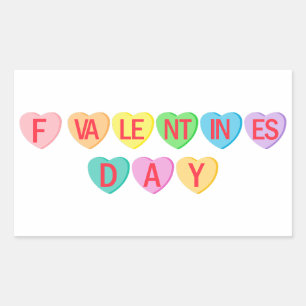 Sticker Rectangulaire F VALENTINE'S DAY - Bannière Coeurs-Bonbons