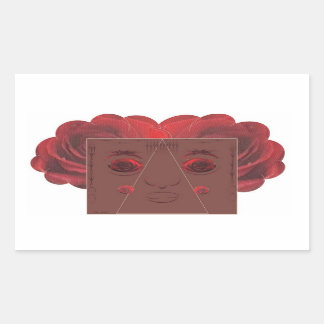Sticker Rectangulaire Face de roses rouges.