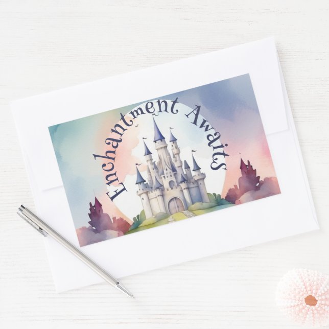 Sticker Rectangulaire Fairy Tale Castle Party (Enveloppe)