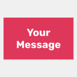 Sticker Rectangulaire Faites-le vous-même Crimson et Modèle de texte bla