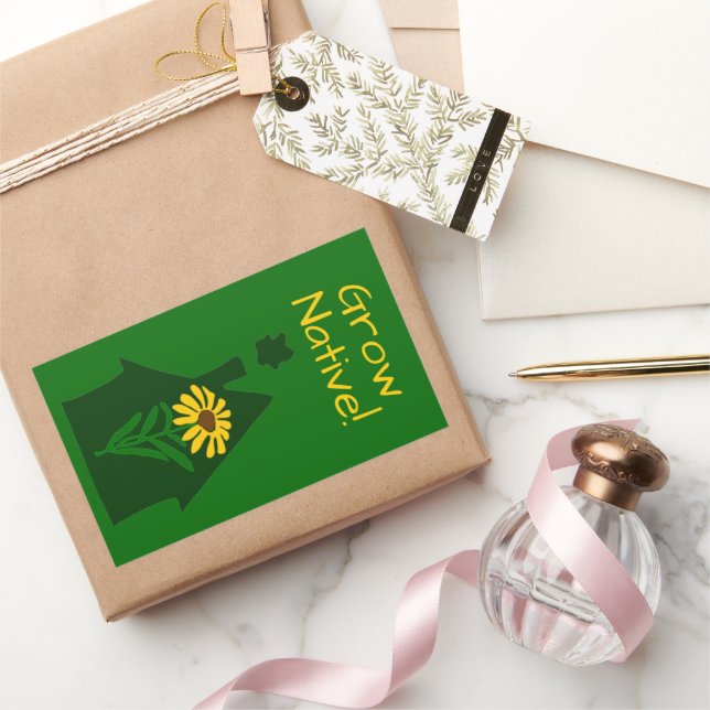 Sticker Rectangulaire Faites pousser les plantes indigènes ! (Cadeaux)