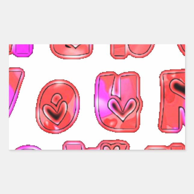 Sticker Rectangulaire Faites votre propre coeur Art Design d'impression (Devant)
