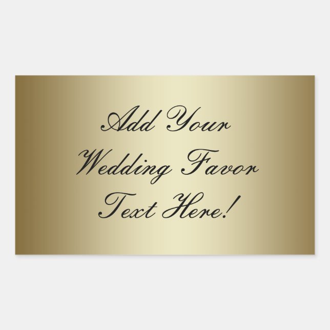 Sticker Rectangulaire Faites votre propre Gold Wedding Favoriser (Devant)
