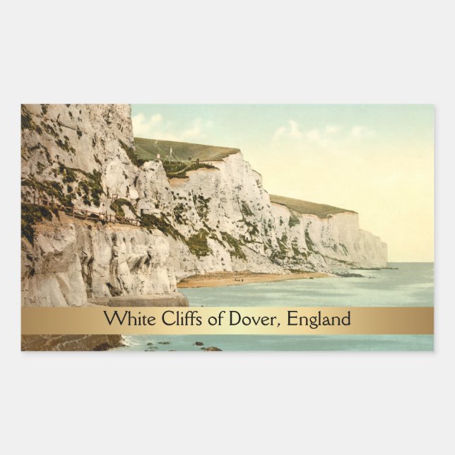 Sticker Rectangulaire Falaises blanches de Dover, Kent, Angleterre (Devant)